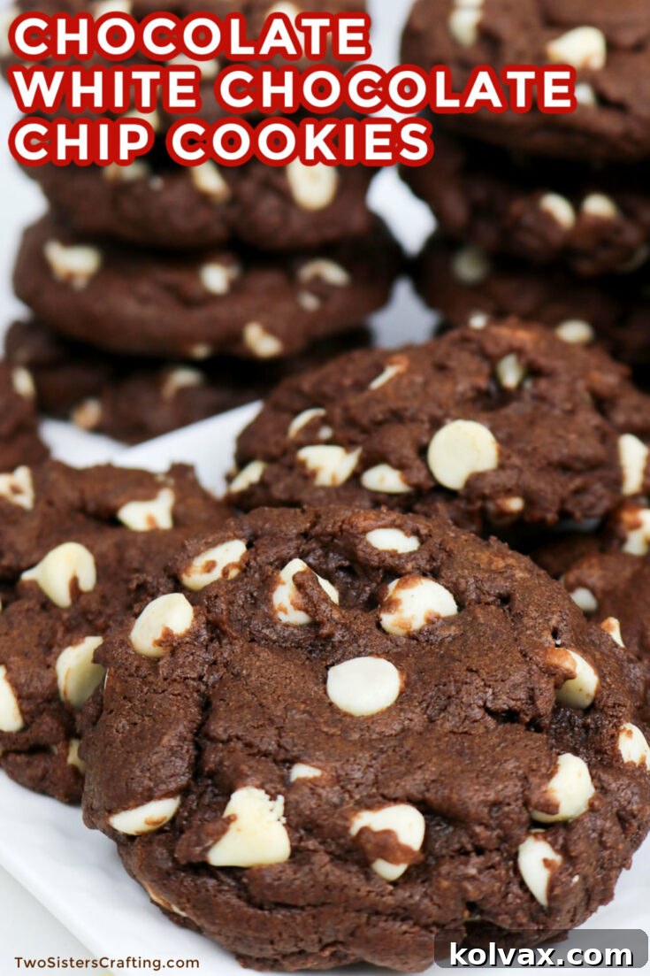 Pin this Chocolate White Chocolate Chip Cookies recipe