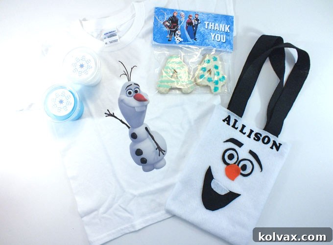 Exciting Disney Frozen Party Favors for Boys featuring DIY Olaf Shirts, Olaf Party Favor Bags, Magical Troll Slime, and Delicious Thank You Cookies. Discover creative Frozen Party Ideas perfect for every child!