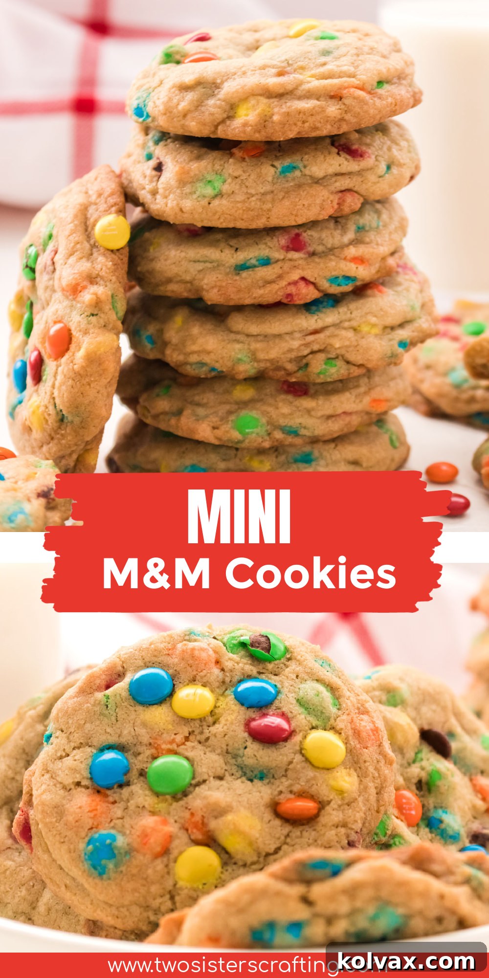 Mini M&M Cookies Pinterest Image