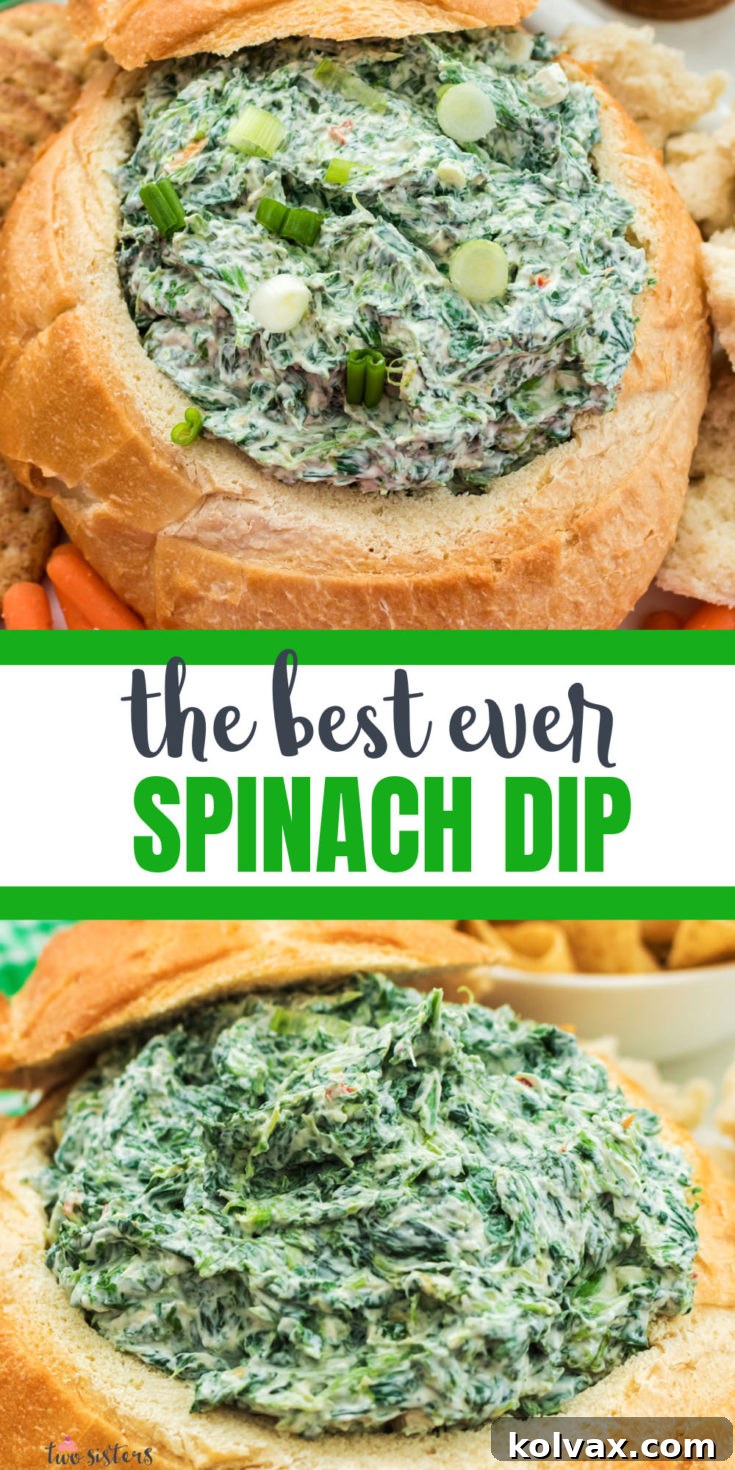 Pinnable image for Spinach Dip recipe