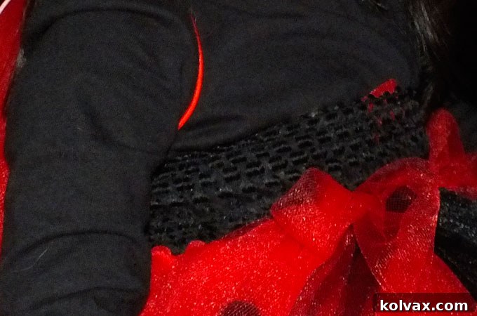 Using a Black Crochet Headband as the Bodice for the DIY Ladybug Costume