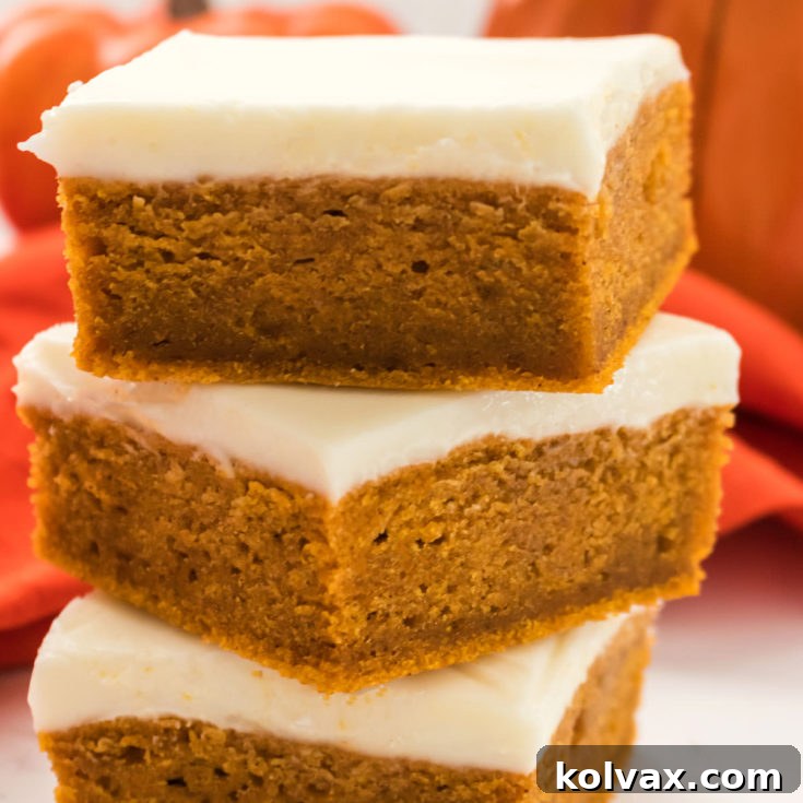 Pumpkin Bars with Cream Cheese Frosting