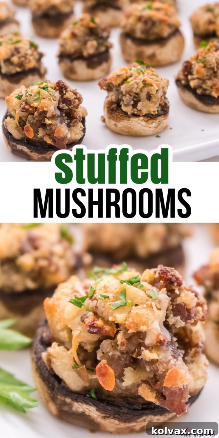 Stuffed Mushrooms Pin for Pinterest
