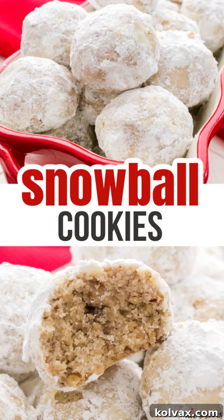 A festive image of Snowball Cookies, ready for sharing during the holidays.