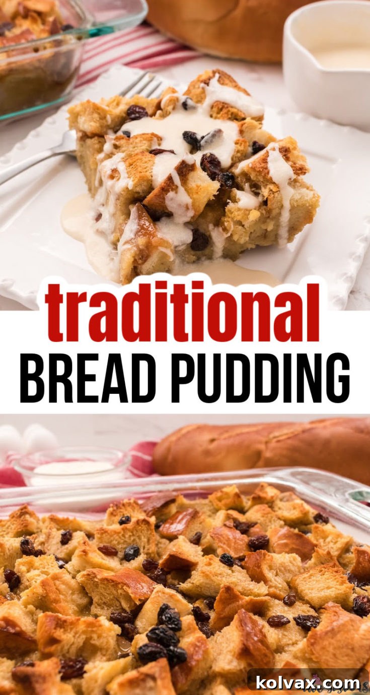 Pinnable image of Classic Bread Pudding