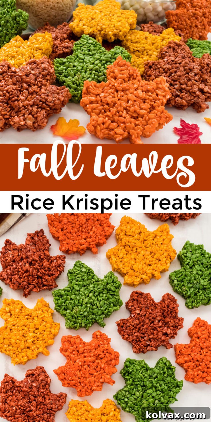 Fall Leaves Rice Krispie Treats pin graphic