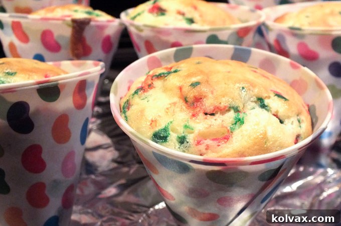 Perfectly baked Christmas Tree Cupcakes emerging from the oven