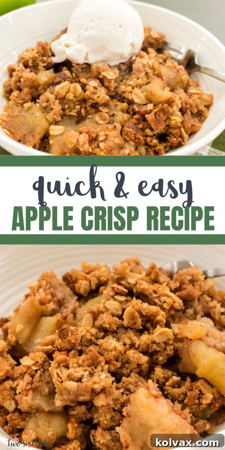 Pinnable image for Easy Apple Crisp Recipe