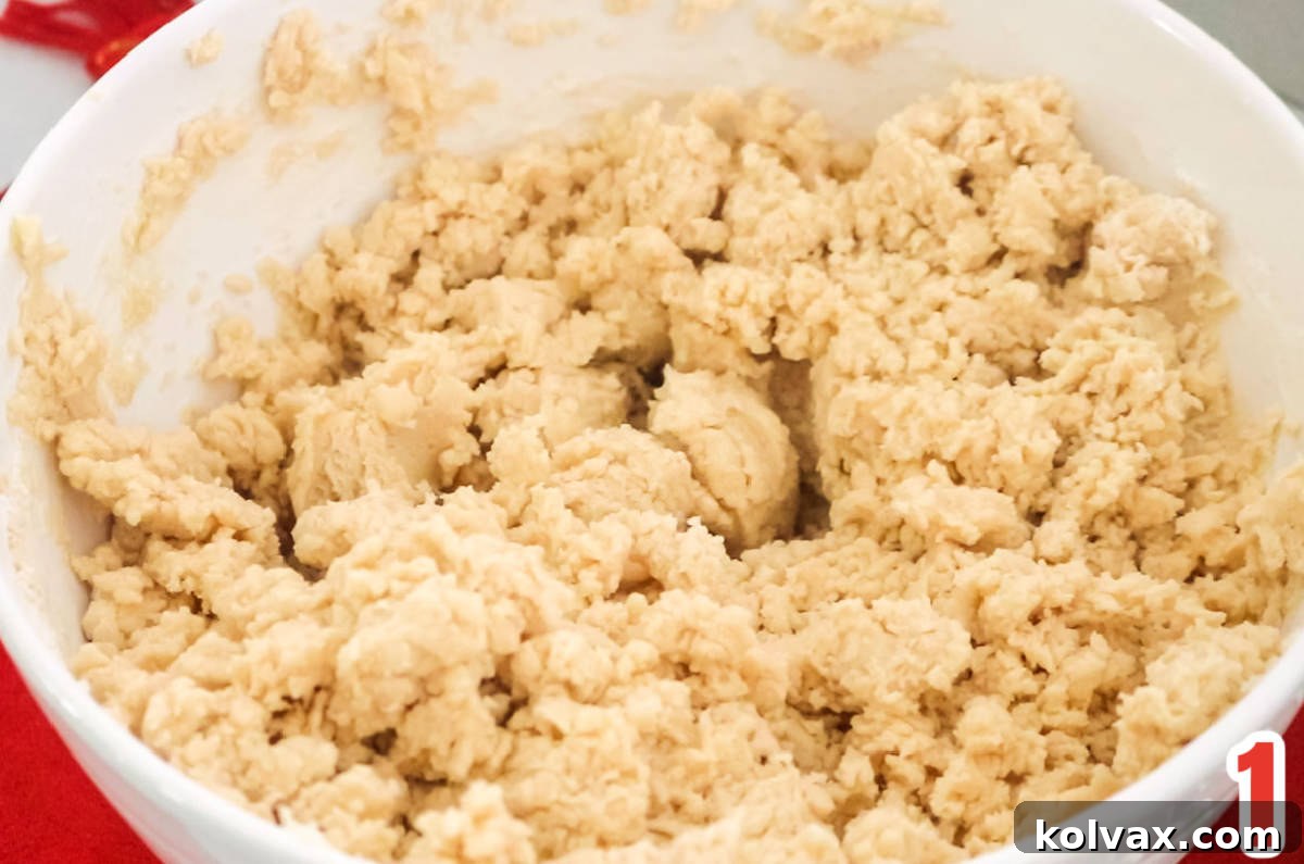 A pristine white bowl filled with freshly prepared, smooth sugar cookie dough, ready for the next step of coloring.