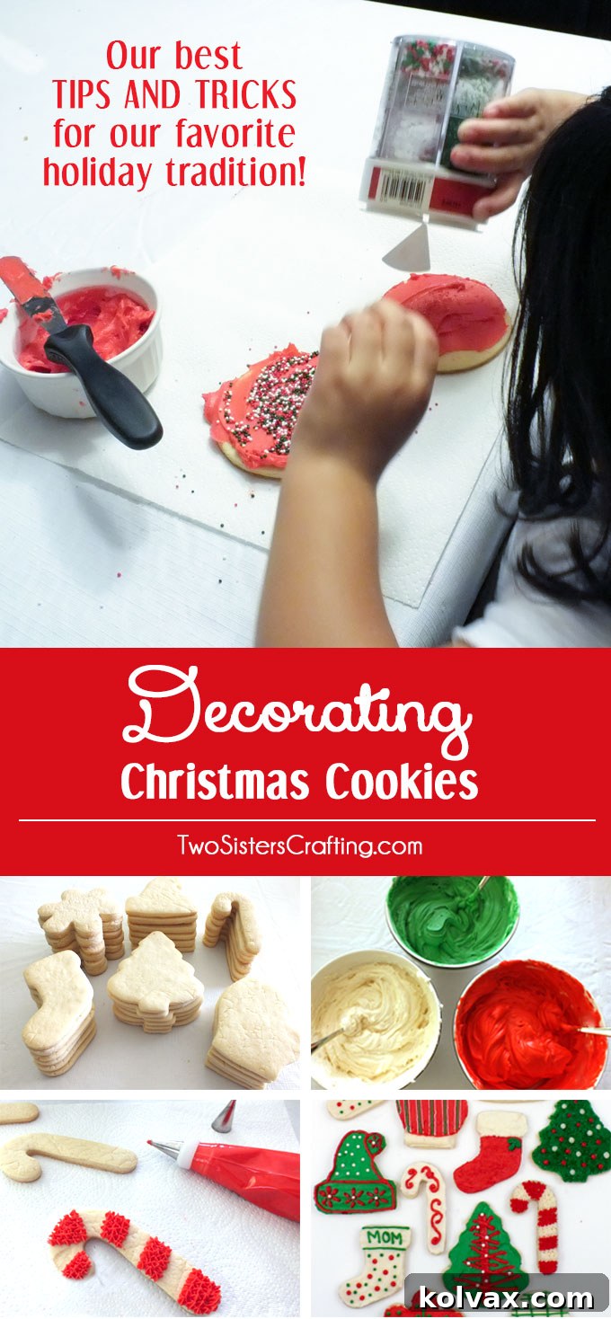A large, beautifully composed image of various decorated Christmas cookies, showcasing a variety of festive designs and colors, perfect for holiday inspiration.