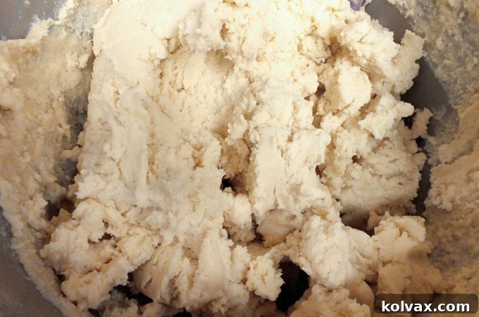 Close-up of freshly made sugar cookie dough, perfect for cutting into various Christmas shapes