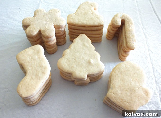 Tray of perfectly baked plain sugar cookies, cooled and ready for Christmas decorating