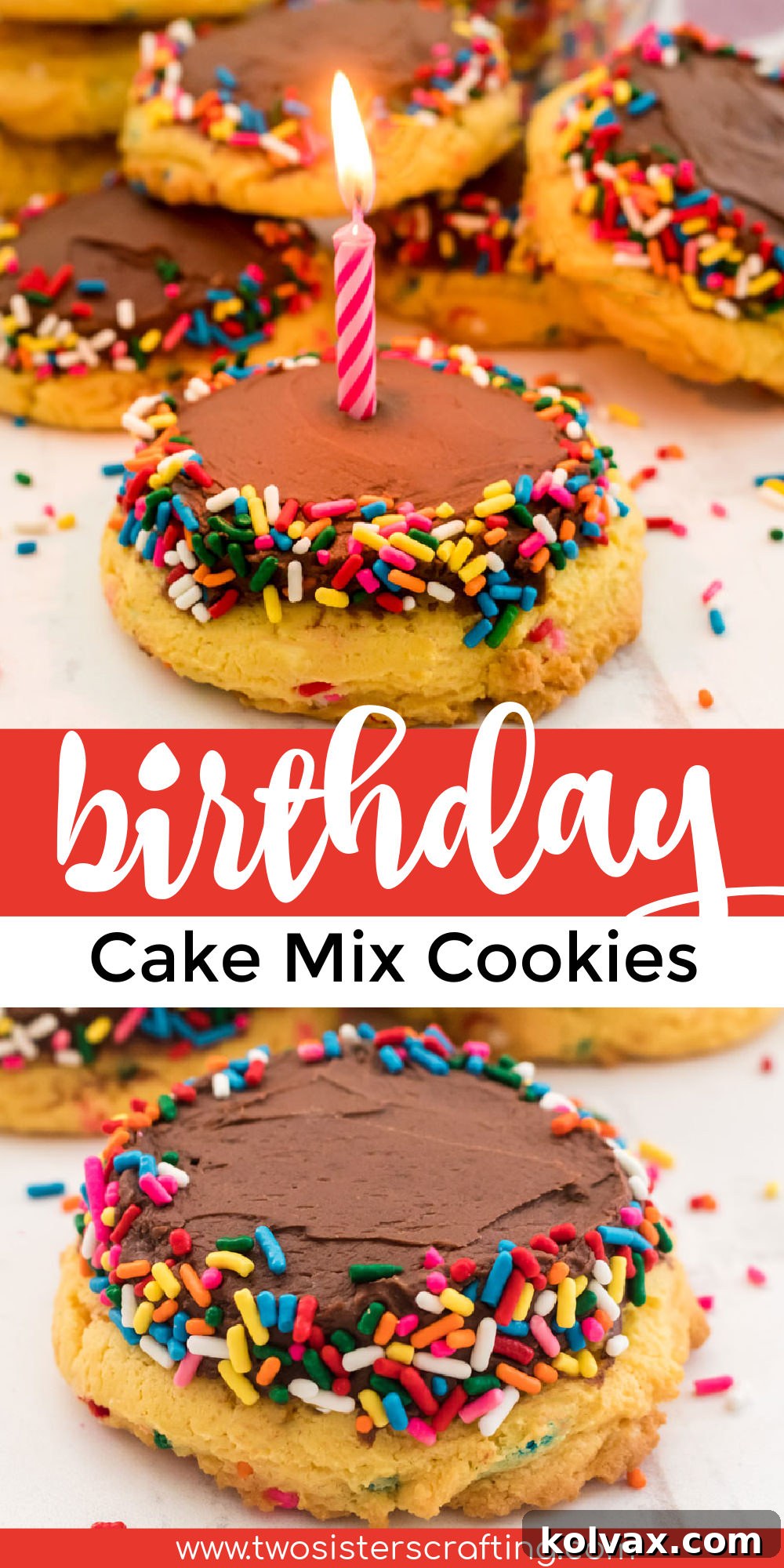 Birthday Cake Mix Cookies for Pinterest