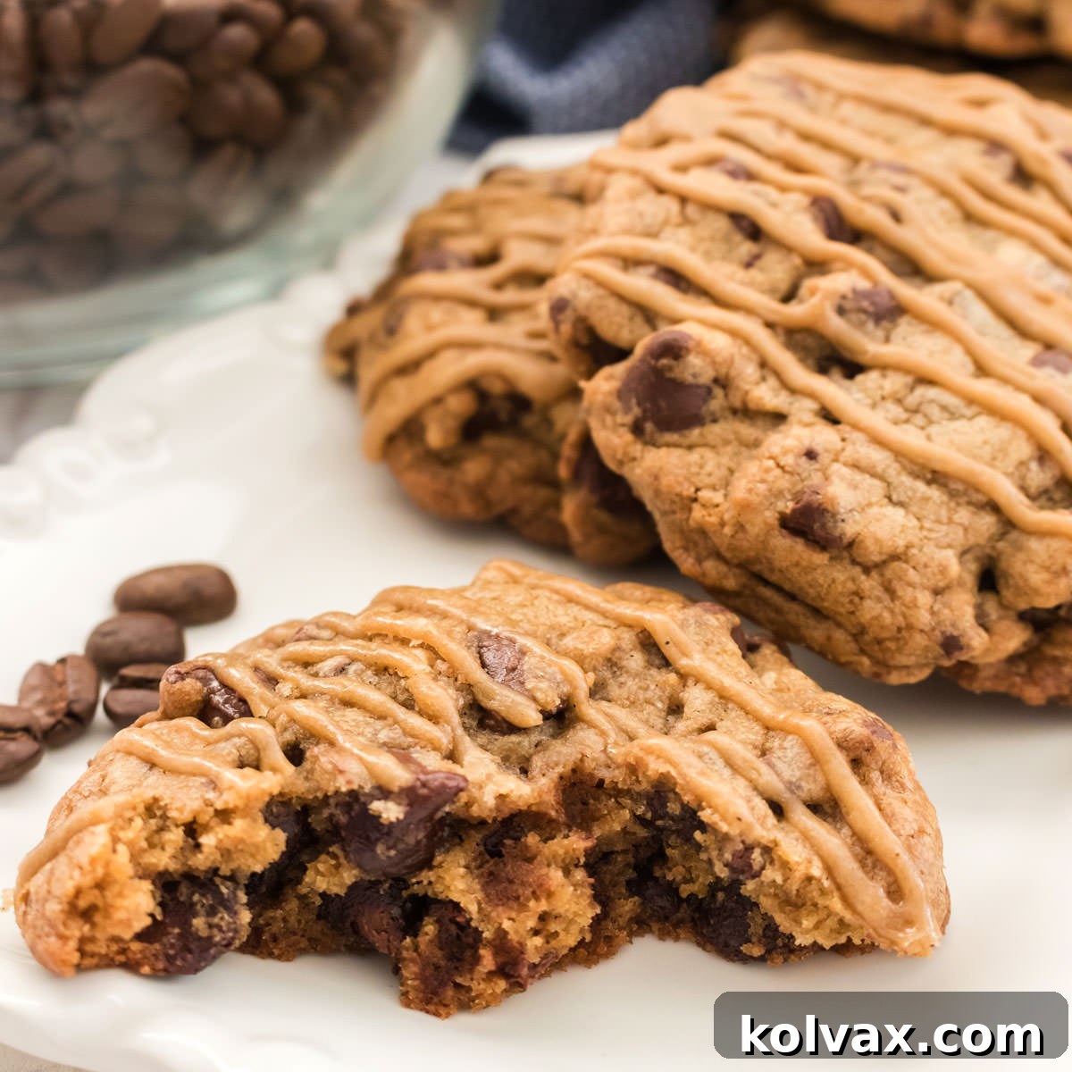Delicious Coffee Chocolate Chip Cookies with Coffee Icing