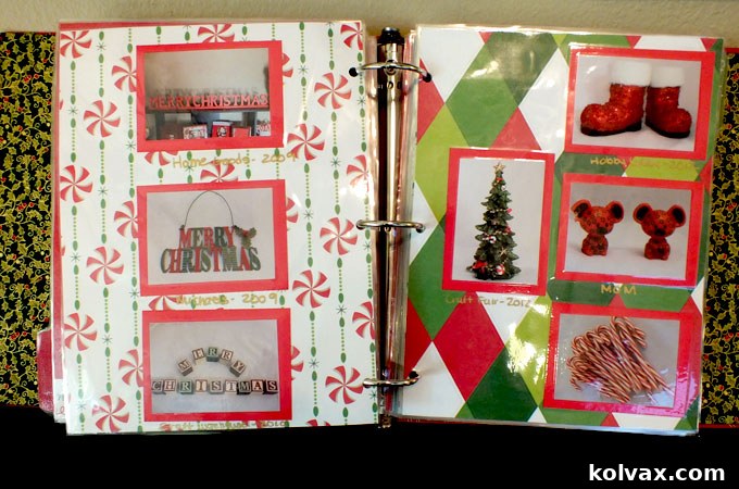 Merry Christmas decorations in the Christmas Decoration Binder