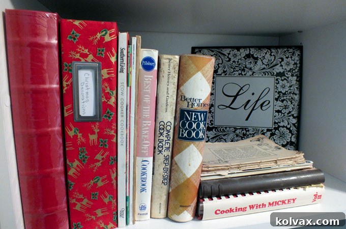 Christmas Decoration Binder on the shelf