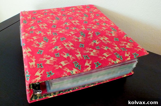 Fabric Covered Christmas Decoration Binder