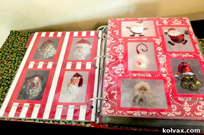 Ornaments in the Christmas Decoration Binder
