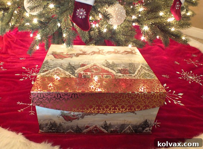 Christmas Box left by Santa Mouse under the tree