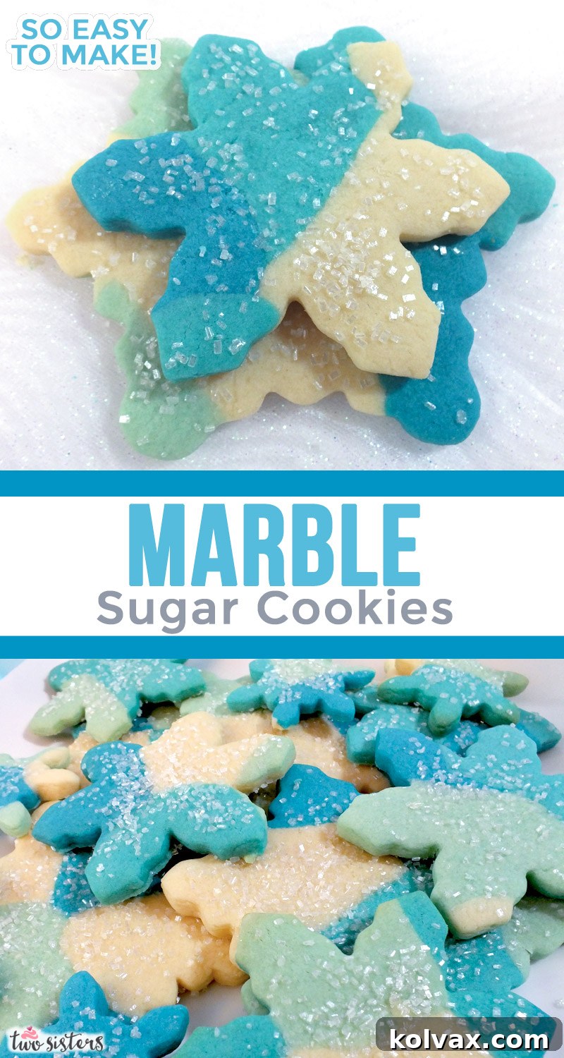 Frozen Marble Sugar Cookies on a Serving Tray