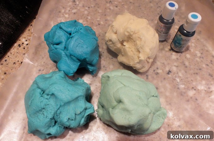 Ombre colored sugar cookie dough