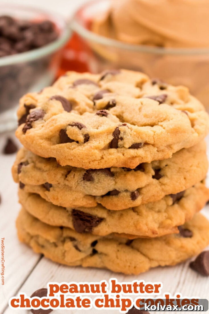 Peanut Butter Chocolate Chip Cookies for Pinterest