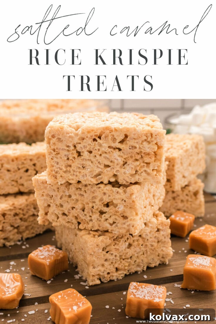 The Best Salted Caramel Rice Krispie Treats - pinterest image