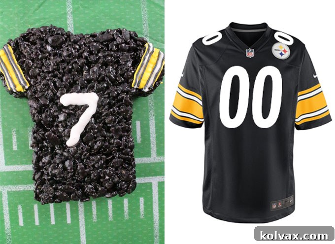 Pittsburgh Steelers Rice Krispie Treat vs. an actual Pittsburgh Steelers Jersey