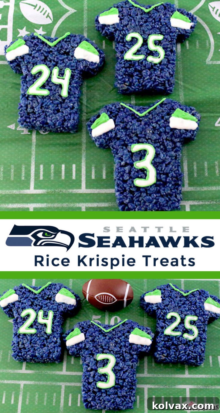 Pinnable image for Seattle Seahawks Rice Krispie Treats