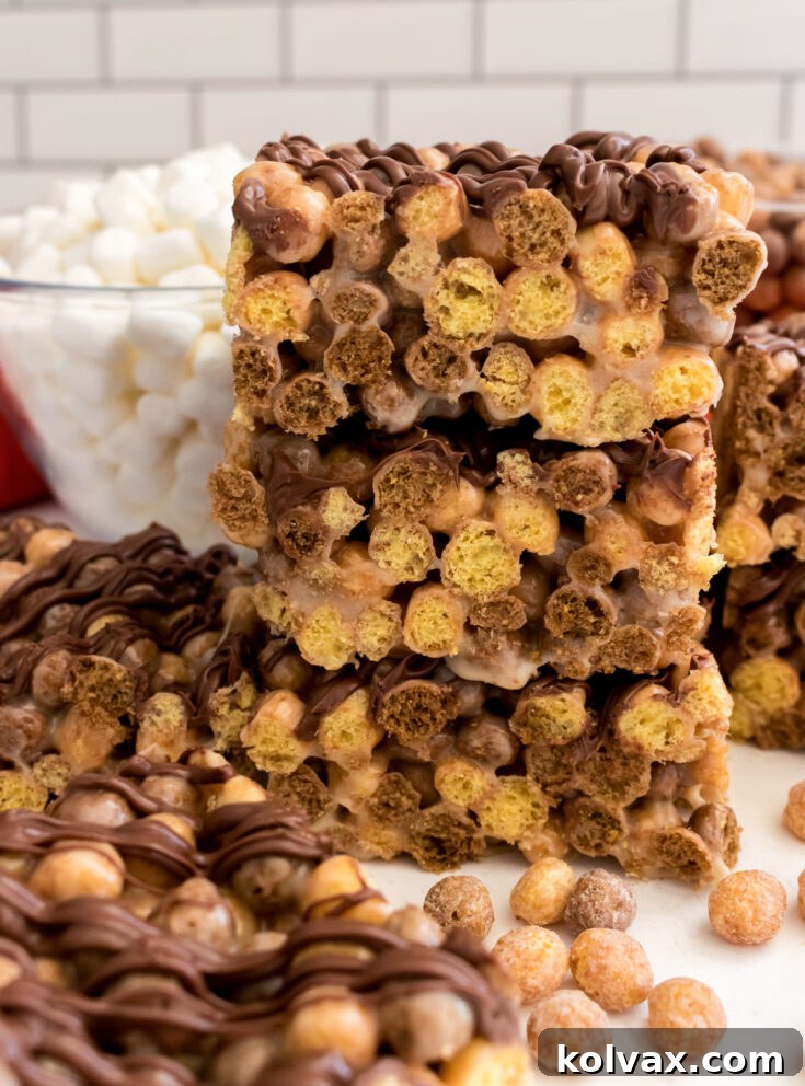 Reese's Puffs Marshmallow Treats, vertical image for Pinterest