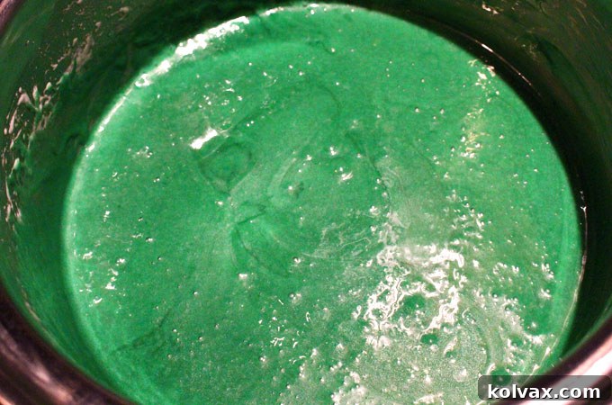 Marshmallow mixture tinted to the vibrant Green Bay Packers green