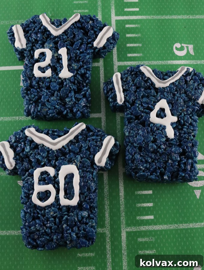 Close-up of Dallas Cowboys Rice Krispie Treats