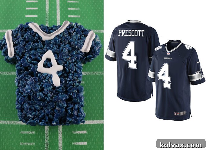 Finished Dallas Cowboys Rice Krispie Treats Team Jerseys