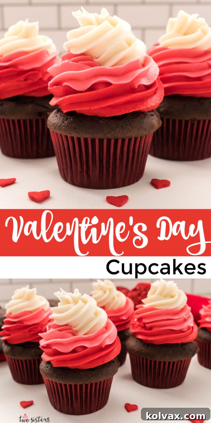Valentine's Day Cupcakes pinnable image