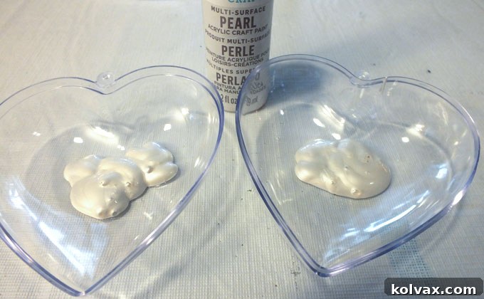 Warmth for the Winter Heart 9 Pearl craft paint in 'Mother of Pearl' color for the white Frozen heart