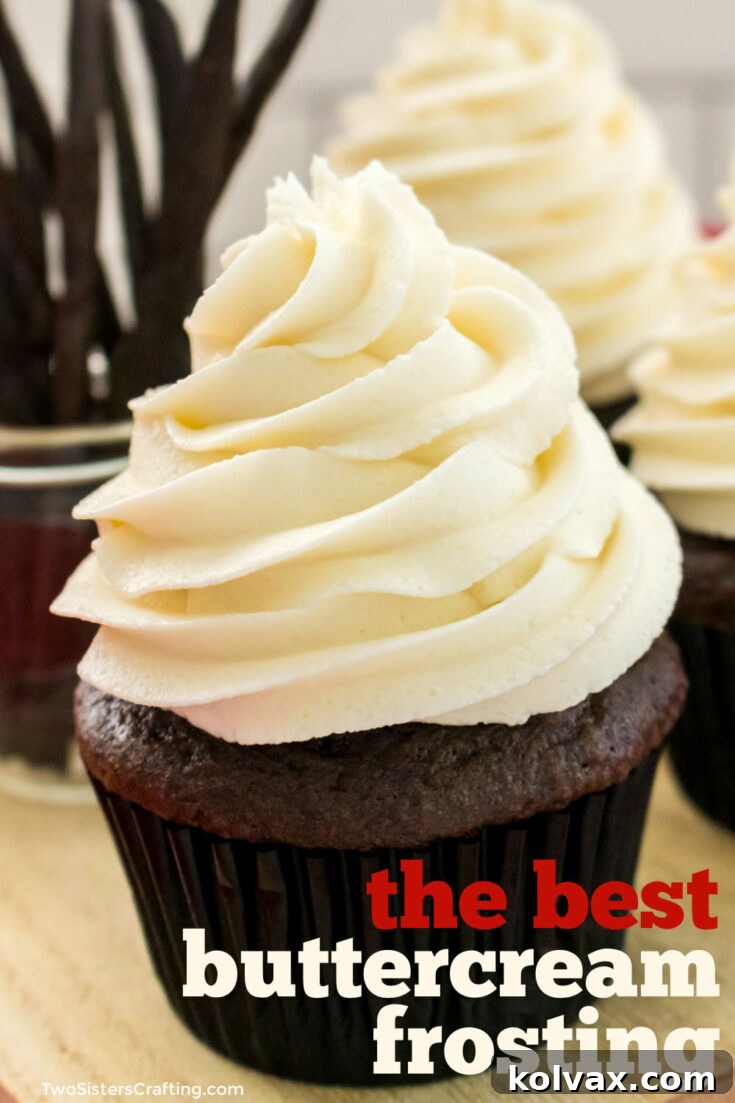 Pinnable image for The Best Buttercream Frosting