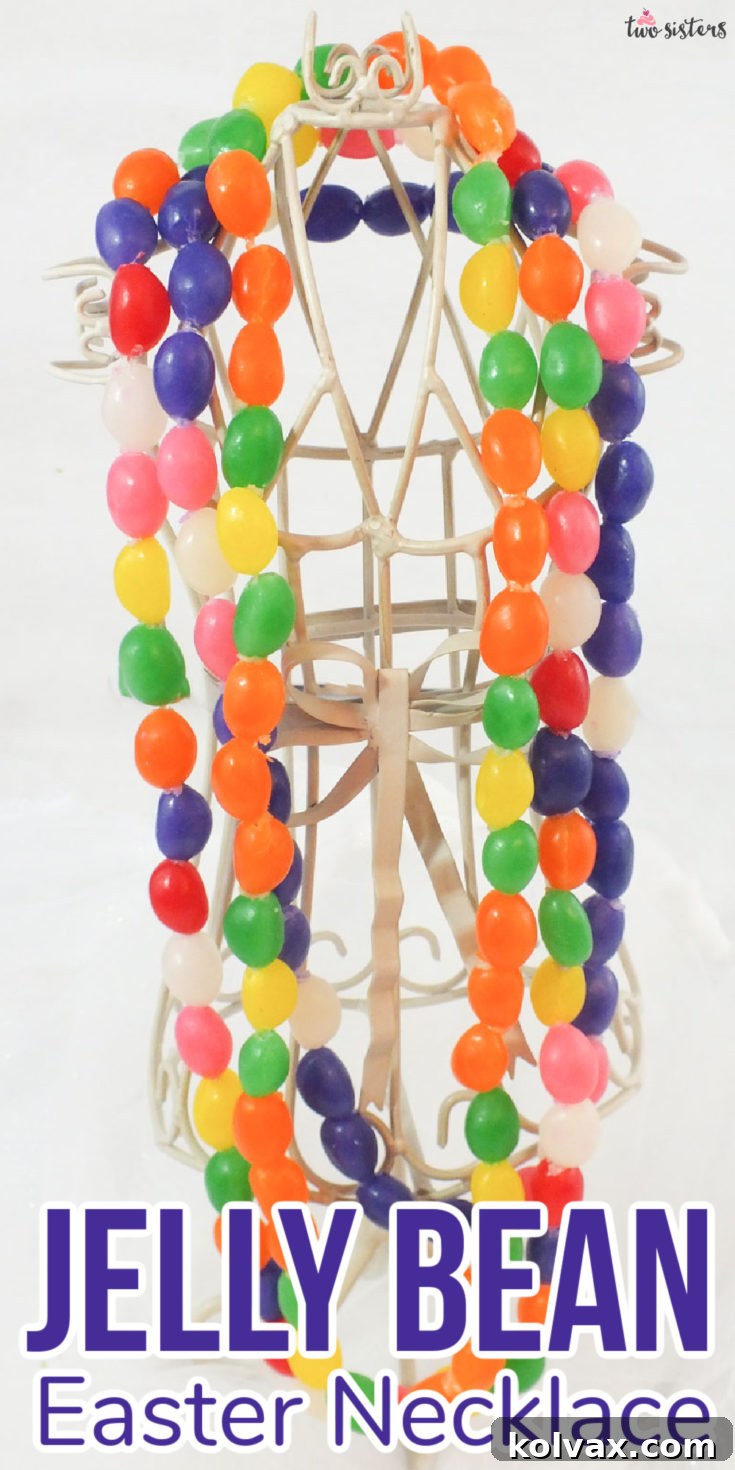 Pinnable image for Jelly Bean Necklace craft project