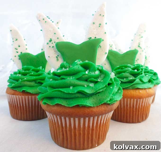 Adorable Tinkerbell Cupcakes with sparkling details, perfect for a Disney fairy party.