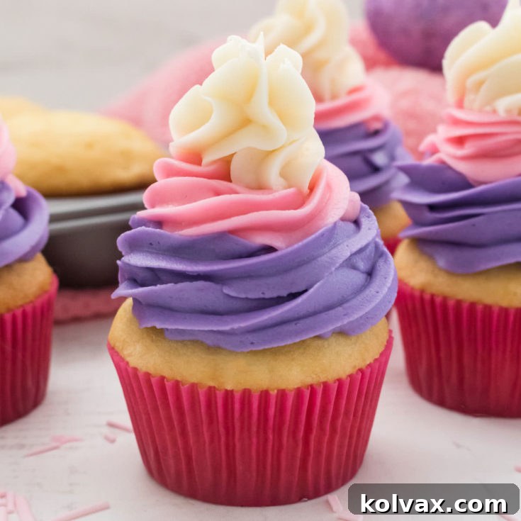 A vibrant Easter Cupcake with pastel frosting.
