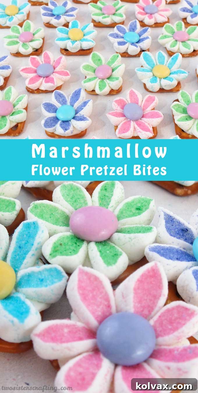 Marshmallow Flower Pretzel Bites