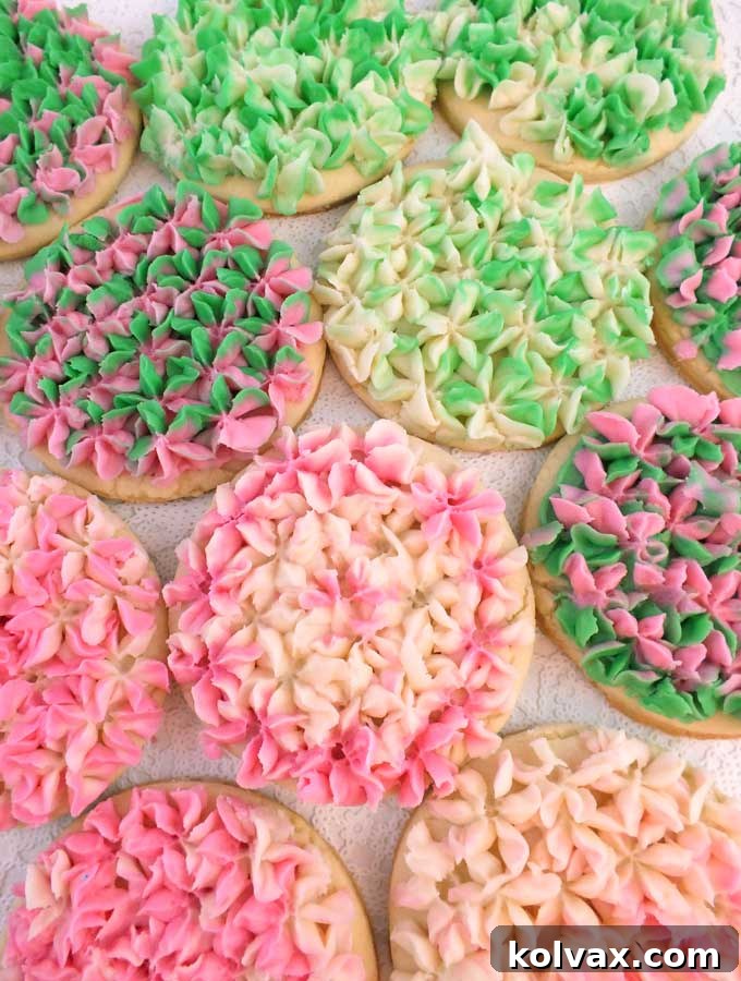 Whimsical Hydrangea Sugar Cookies 14 A charming display of various Hydrangea Frosted Sugar Cookies, highlighting their versatility