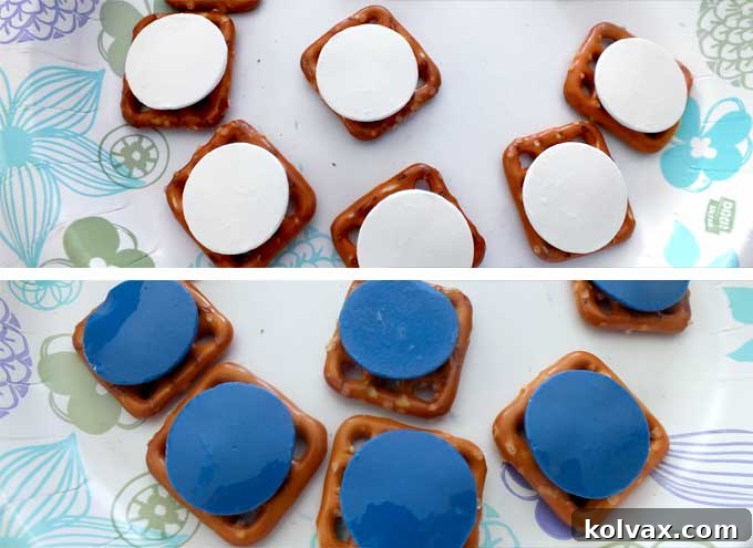 Pretzels and Candy Melts for the Elsa & Anna Pretzel Bites