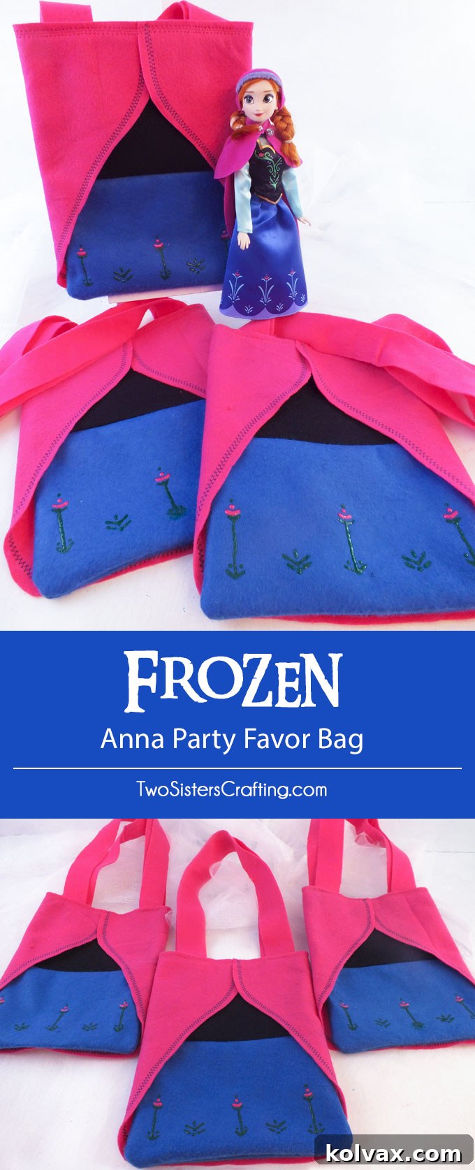 These colorful Frozen Anna Party Favor Bags are adorable, fun and so easy to make. The Anna fans at your Frozen Birthday Party will love them - what a great way to say thanks for coming to our Frozen Party. Follow us for more fun Frozen Party Ideas.