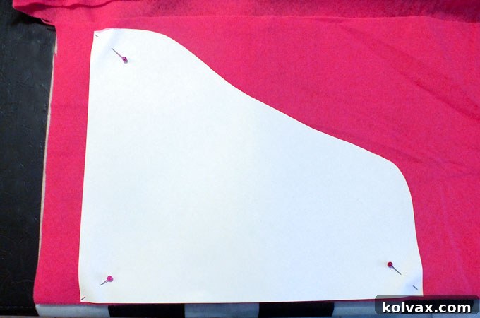 Cutting out the cloak for the Anna Party Favor Bag