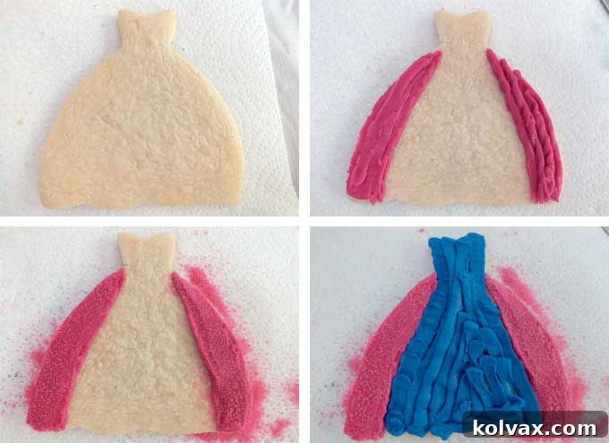 Decorating Anna's Festive Frozen Frosted Sugar Cookies - Step 1