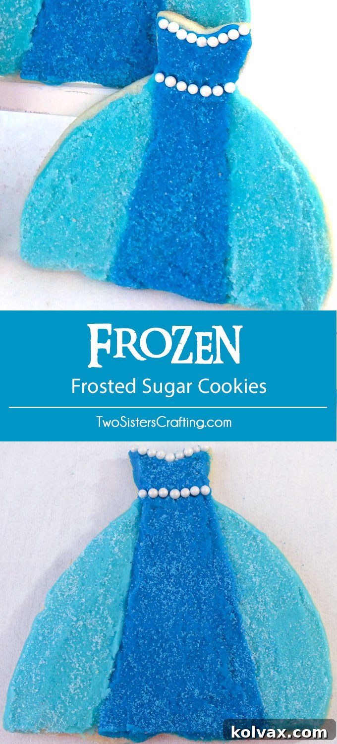 Our Scrumptious Frozen Frosted Sugar Cookies: Elsa's Ice Queen Dress Design