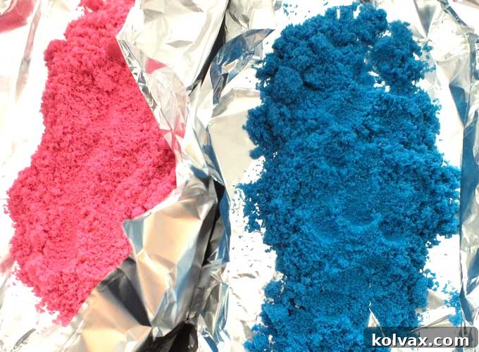 Preparing Colored Sugar for Oven Drying in an Aluminum Foil Trough