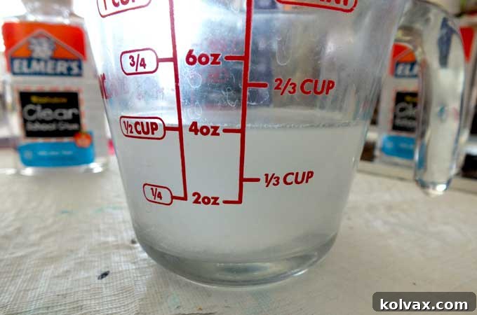 Borax dissolved in 1/2 cup of hot water