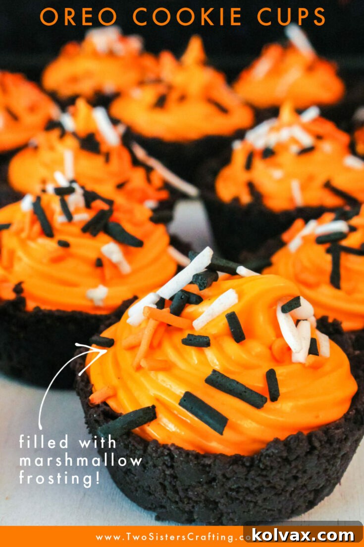 Halloween Oreo Cookie Cups pinned to Pinterest