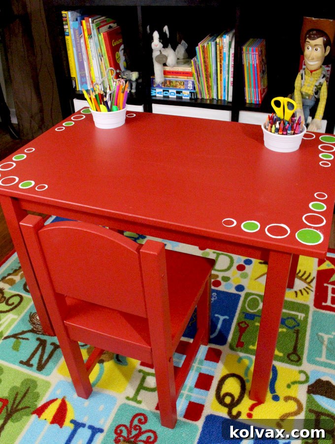 DIY Kid's Homework Desk - Completed Ikea Sundvik Table Hack